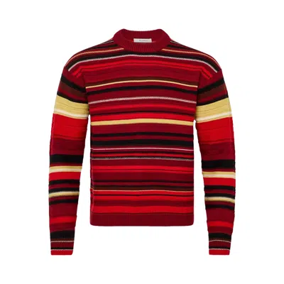 Pre-owned Jw Anderson Multi Stripe Jumper 'red/multi' | Men's Size S