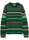 Jw Anderson Stripe Extrafine Merino Wool Sweater In Green