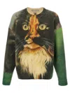 Jw Anderson Multicolor Cat Print Sweater In Multicolor