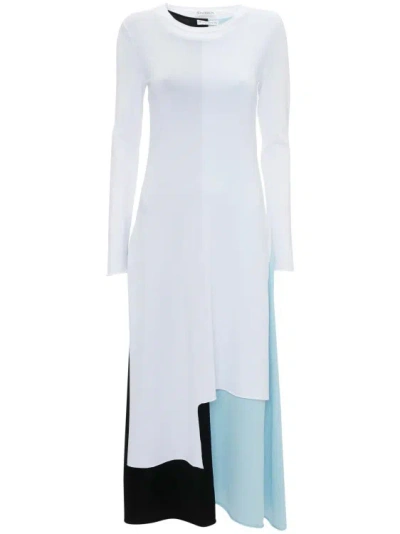 Jw Anderson Colour Block Layered Dress In White