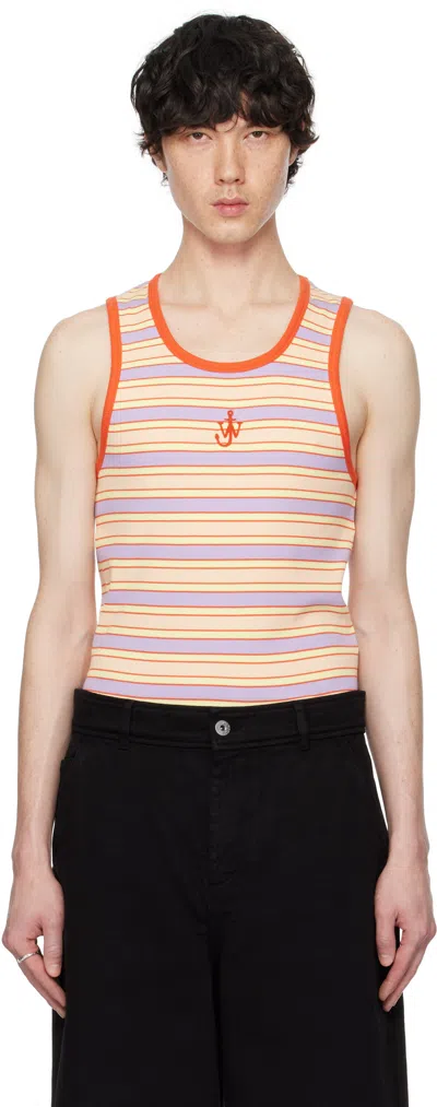 JW ANDERSON MULTICOLOR CONTRAST TRIM STRIPED TANK TOP