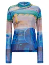 Jw Anderson Print Semi-transparent Top Tops In Multicolor
