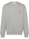 Jw Anderson Roundneck Sweatshirt With Front Logo And Unique Rear Print In Grey