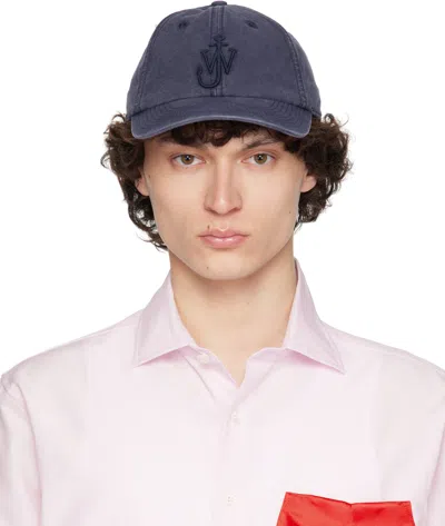 Jw Anderson Navy Anchor Logo Baseball Cap In 888