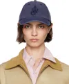 Jw Anderson Navy Anchor Logo Baseball Cap In 888 Navy