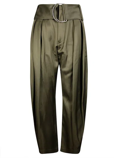 Jw Anderson Navy Blue Satin Wide-leg Pant