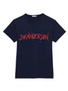 Jw Anderson Logo Crew Neck Graphic Print T Shirt In Blue