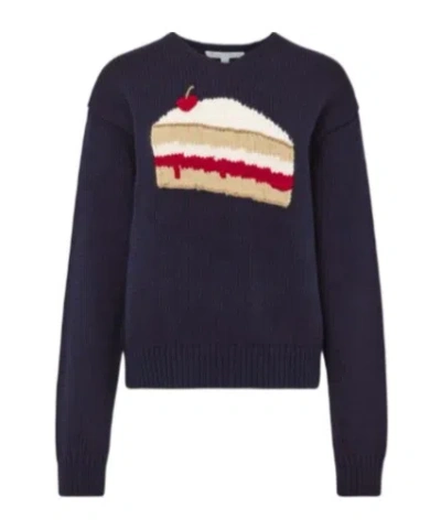 Jw Anderson Navy Cake Graphic Sweater In Black