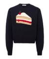 Jw Anderson Navy Cake Intarsia Sweater In Black