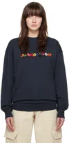 Jw Anderson Logo-embroidered Cotton Sweatshirt In 888 Navy