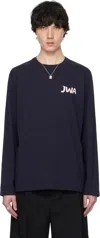 Jw Anderson Navy 'jwa' Back Print Long Sleeve T-shirt In 898