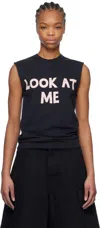 Jw Anderson Printed Cotton Jersey Tank Top In 898 Dark Navy