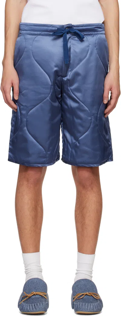 Jw Anderson Navy Quilted Shorts In 770