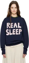 Jw Anderson Real Sleep Printed Sweatshirt In 898 Dark Navy
