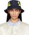 Jw Anderson Navy 'real Sleep' Slogan Bucket Hat In 888 Navy
