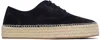 Jw Anderson Navy Suede Lace-front Platform Espadrilles In 888