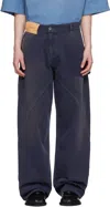 JW ANDERSON NAVY TWISTED WORKWEAR JEANS