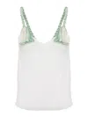 Jw Anderson Tulle Top With Braided Straps And V Neckline In White