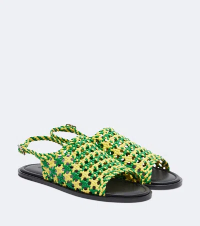 Jw Anderson Net Slingback Fisherman Sandal In Multi