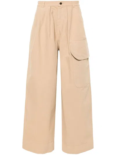 Jw Anderson Wide-leg Canvas Cargo Trousers In Neutrals