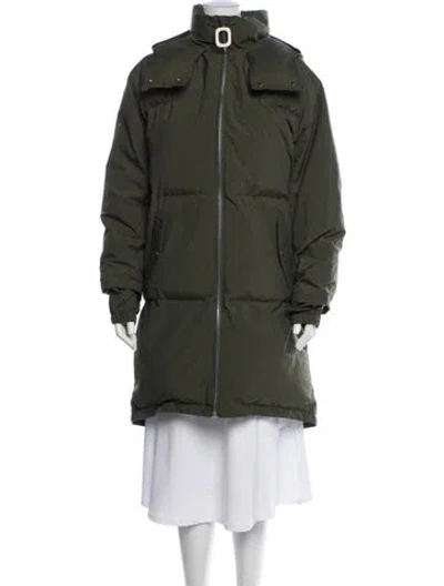Pre-owned Jw Anderson Nylon Down Coat In Green