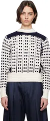 Jw Anderson Geometric Slit Wool-blend Jumper In 002 Off White