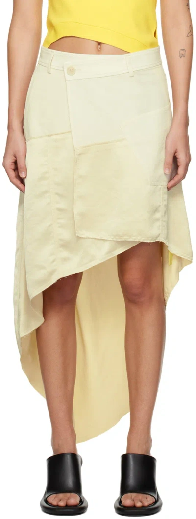 Jw Anderson Off-white Asymmetric Midi Skirt In 002 Off White