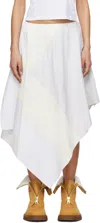 Jw Anderson Cotton Skirt With Patchwork Striped Layers In 933 Grey/white