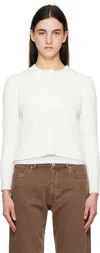Jw Anderson Cotton Blend Crop Cardigan In 006 Ivory