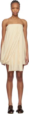 Jw Anderson Draped Wool Crepe Midi Dress In 006 Ivory