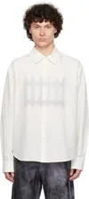 Jw Anderson Off-white Fence Printed Boxy Shirt In Ivory 006