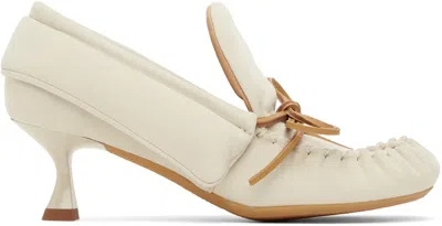Jw Anderson Off-white Kitten Heels In 19514-101-natural