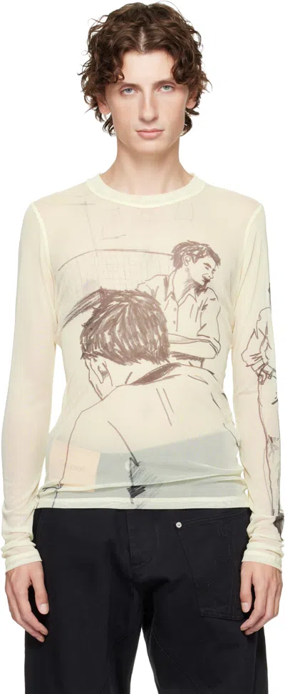 Jw Anderson Off-white Long Sleeve Underpinning T-shirt In Multi