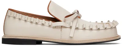 Jw Anderson Off-white Ruffle Loafers In 002