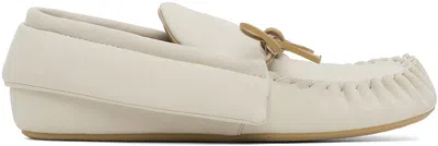 Jw Anderson Off-white Suede Moc Loafers In 19514-101-natural