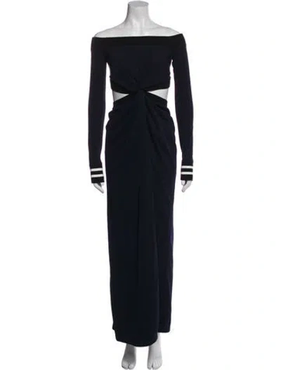Pre-owned Jw Anderson Off-the-shoulder Midi Length Dress W/ Tags In Blue