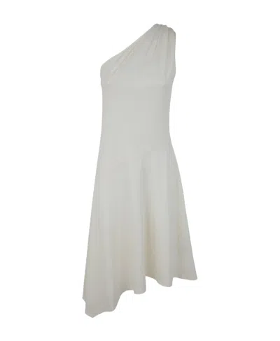 Jw Anderson One-shoulder Asymmetric Midi Dress In White
