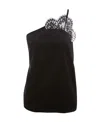 Jw Anderson One Shoulder Lace Blouse In Black