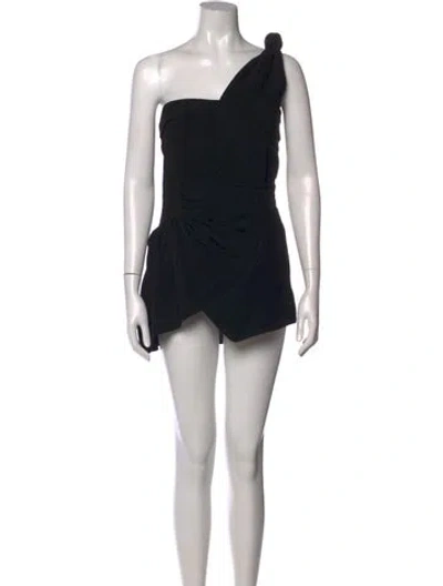 Pre-owned Jw Anderson One-shoulder Mini Dress In Black