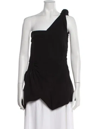 Pre-owned Jw Anderson One-shoulder Sleeveless Top In Black