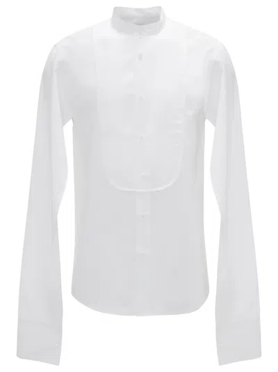 Jw Anderson Open Sleeve Tuxedo Shirt In White
