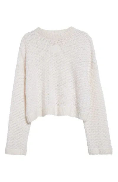 Jw Anderson Open Stitch Crop Sweater In Oyster