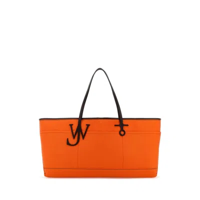 Jw Anderson J.w. Anderson Orange Canvas Anchor Shopping Bag In Multi