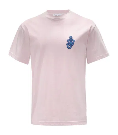 Jw Anderson Organic Cotton Anchor T-shirt In Pink