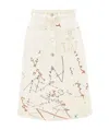 Jw Anderson Oscar Wilde Capsule White Denim Midi Skirt In White