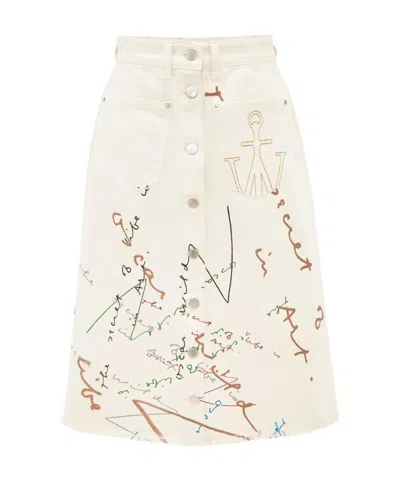 JW ANDERSON JW ANDERSON OSCAR WILDE CAPSULE FRAYED HEM SKIRT