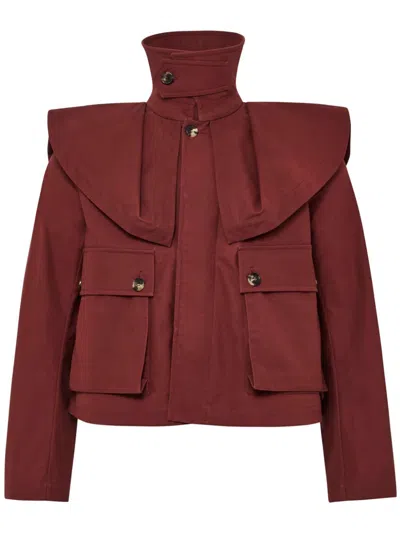 Jw Anderson Oversize-collar Trench Jacket In Red