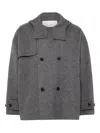 Jw Anderson Hooded Double-breasted Coat In Gray