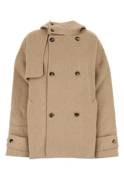 Jw Anderson Oversize Peacoat In Neutral