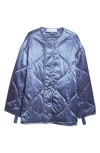 Jw Anderson Oversize Quilted Duchesse Satin Jacket In Light Indigo